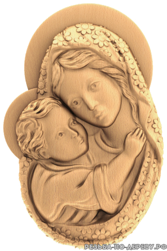 Резная икона Богородица #3 из дерева